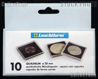 Coin Holder 10 Euro Cent by Lighthouse (QUADRUM 20) 10 Pack of 20mm 2x2 Plastic Coin Holders