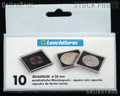 Coin Holder 2 Euro by Lighthouse (QUADRUM 26) 10 Pack of 26mm 2x2 Plastic Coin Holders
