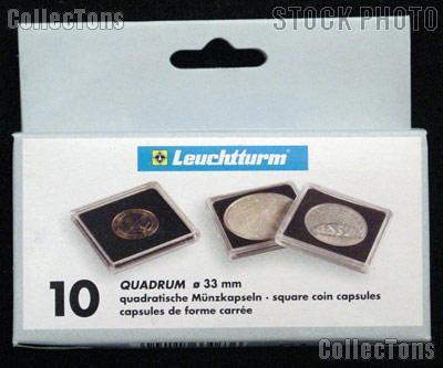 Coin Holder 1 oz American Eagle Gold $50 or $100 Platinum by Lighthouse (QUADRUM 33) 10 Pack of 33mm 2x2 Plastic Coin Holders
