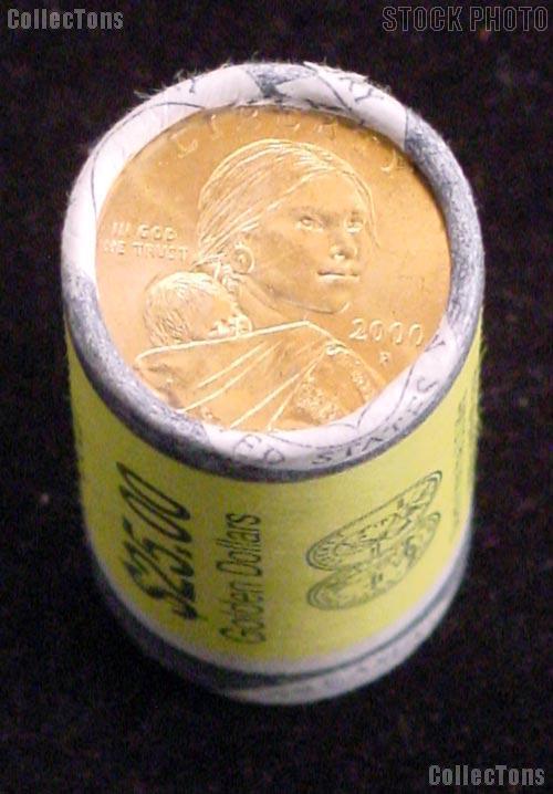2000P U.S. Mint Roll of Sacagawea Dollars 25 Coins