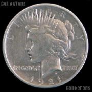 1921 Peace Silver Dollar Circulated Coin VG-8 or Better