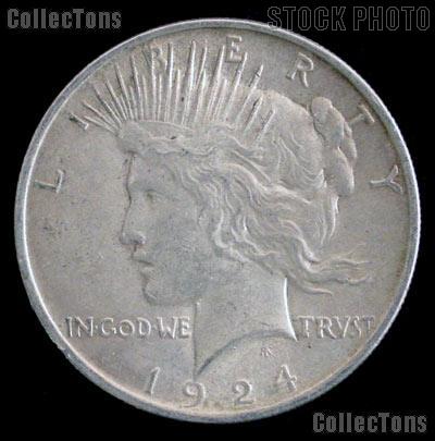 1924 Peace Silver Dollar Circulated Coin VG-8 or Better