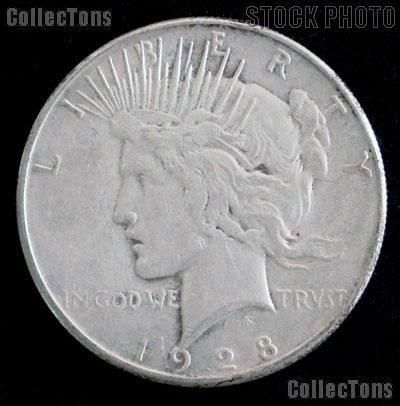 1928 Peace Silver Dollar Circulated Coin VG-8 or Better