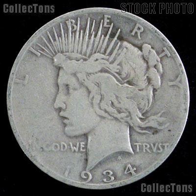 1934 Peace Silver Dollar Circulated Coin VG-8 or Better