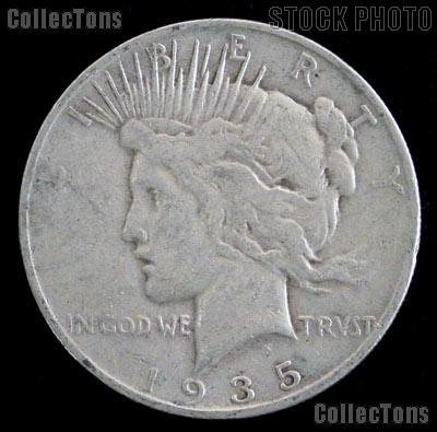 1935 Peace Silver Dollar Circulated Coin VG-8 or Better