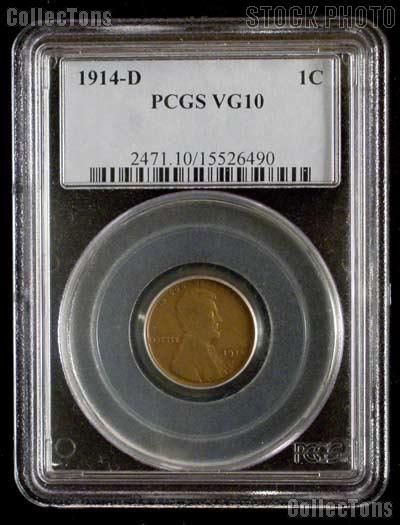 1914-D Key Date Lincoln Wheat Cent in PCGS VG 10