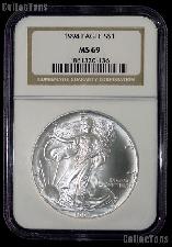 1994 American Silver Eagle Dollar in NGC MS 69