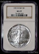 1989 American Silver Eagle Dollar in NGC MS 69