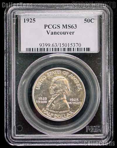 1925 Fort Vancouver Centennial Silver Commemorative Half Dollar in PCGS MS 63