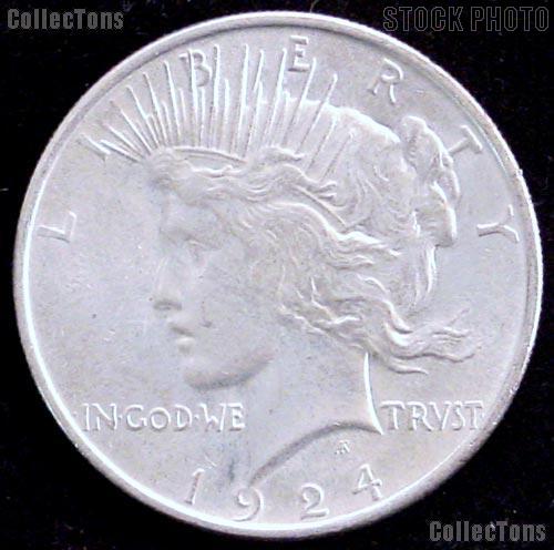 1924 Peace Silver Dollar in AU+ Condition