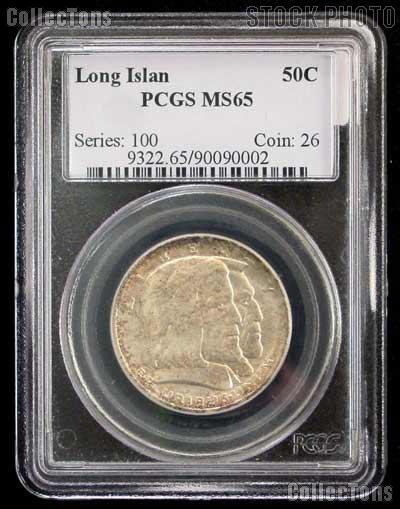 1936 Long Island Tercentenary Silver Commemorative Half Dollar in PCGS MS 65