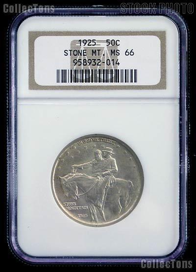 1925 Stone Mountain Memorial Silver Commemorative Half Dollar in NGC MS 66