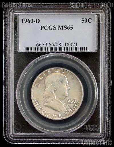 1960-D Franklin Silver Half Dollar in PCGS MS 65