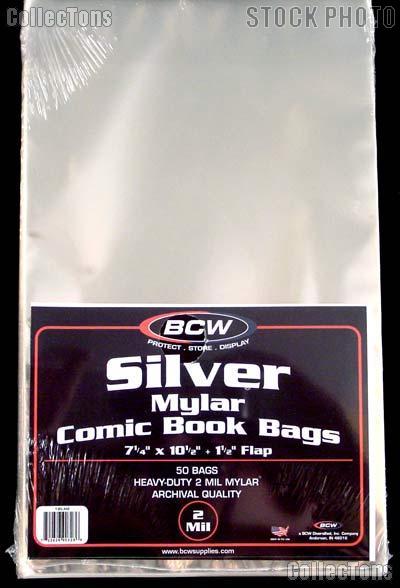 Silver Age Comic Book 2 Mil Mylar Bags - Pack of 50 by BCW