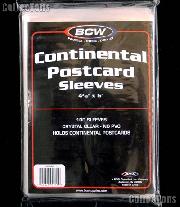 Postcard Sleeves by BCW Pack of 100 Continental Postcard Sleeves 4 3/8 x 6