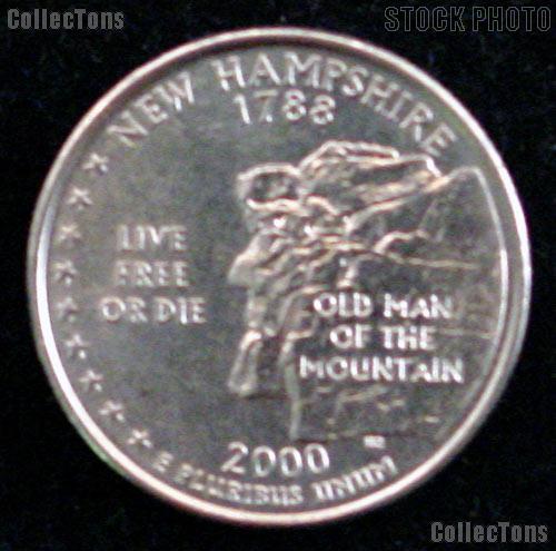 New Hampshire Quarters 2000 P & D New Hampshire Washington Quarters GEM BU