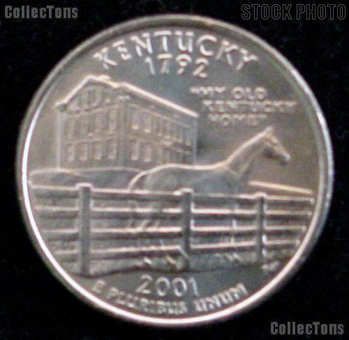 Kentucky Quarters 2001 P & D Kentucky Washington Quarters GEM BU for Album