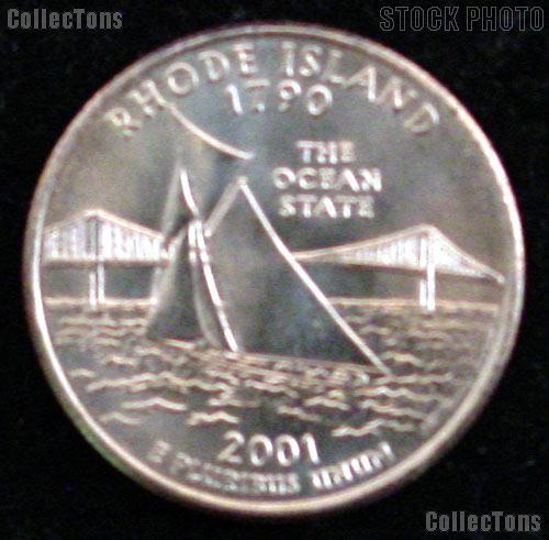 Rhode Island Quarters 2001 P & D Rhode Island Washington Quarters GEM BU