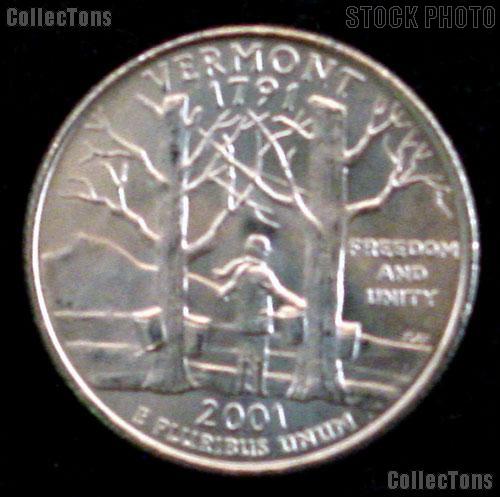 Vermont Quarter 2001-D Vermont Washington Quarter * GEM BU for Album