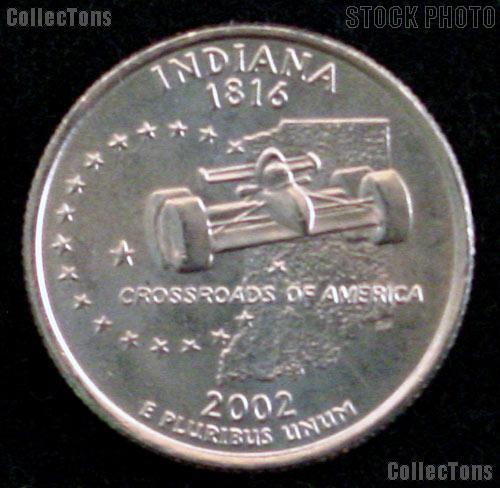 Indiana Quarters 2002 P & D Indiana Washington Quarters GEM BU for Album