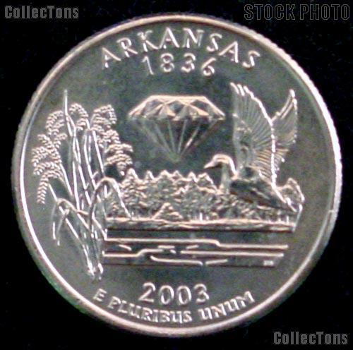 Arkansas Quarters 2003 P & D Arkansas Washington Quarters GEM BU for Album