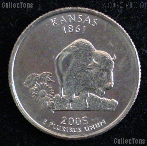 Kansas Quarters 2005 P & D Kansas Washington Quarters GEM BU for Album