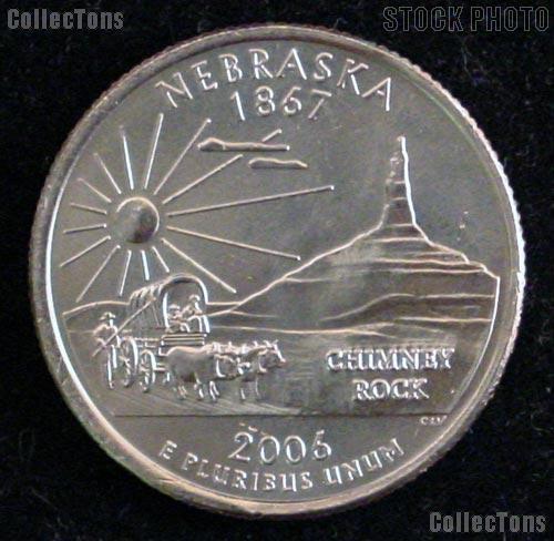 Nebraska Quarters 2006 P & D Nebraska Washington Quarters GEM BU for Album