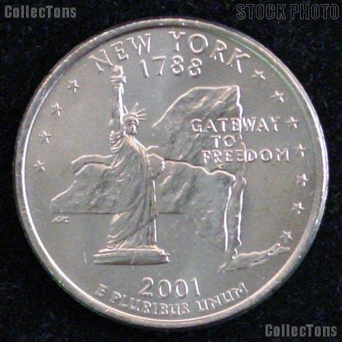 New York Quarters 2001 P & D New York Washington Quarters GEM BU for Album