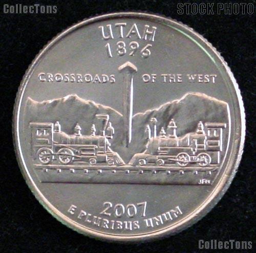 Utah Quarter 2007-P Utah Washington Quarter * GEM BU for Album