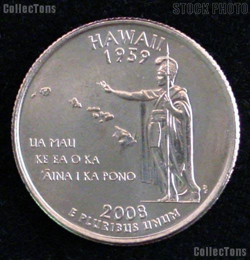 Hawaii Quarters 2008 P & D Hawaii Washington Quarters GEM BU for Album