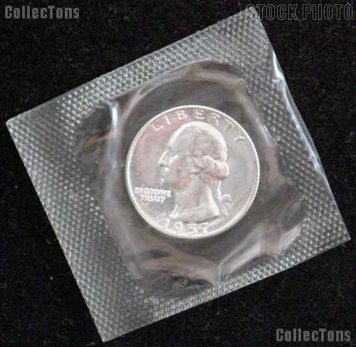 1957 Proof Washington Silver Quarters in Mint Cello