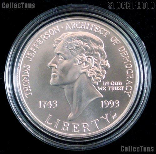 1993-P BU Thomas Jefferson 250th Anniversary Commemorative Silver Dollars