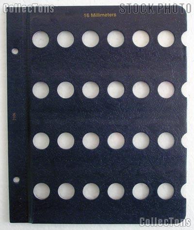 Whitman Page for 16mm Coins Blank Whitman Album Page