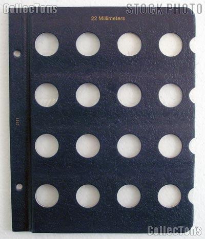 Whitman Page for 22mm Coins Blank Whitman Album Page
