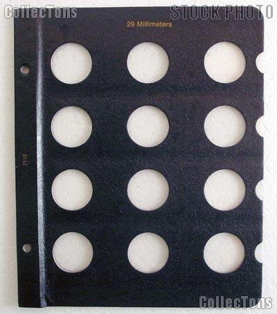 Whitman Page for 29mm Coins Blank Whitman Album Page
