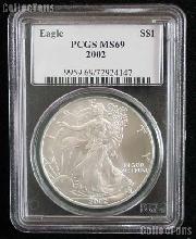 2002 American Silver Eagle Dollar in PCGS MS 69