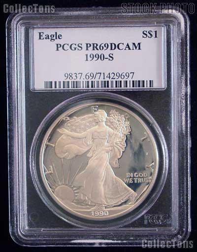 1990-S American Silver Eagle Dollar PROOF in PCGS PR 69 DCAM