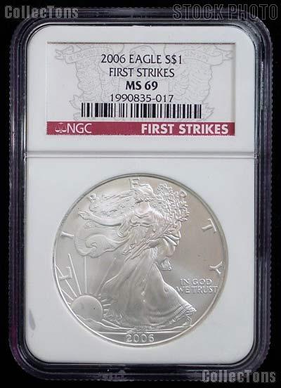 2006 American Silver Eagle Dollar FIRST STRIKE in NGC MS 69
