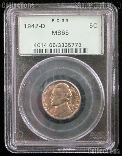 1942-D Jefferson Nickel in PCGS MS 65