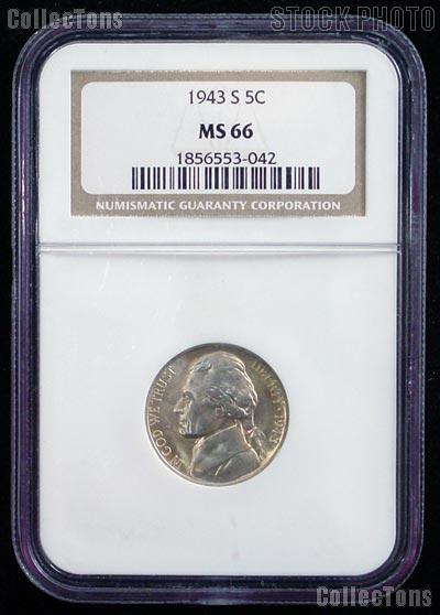 1943-S Jefferson Silver War Nickel in NGC MS 66