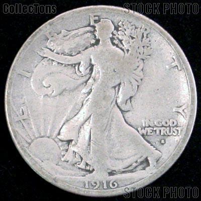 1916-S Walking Liberty Silver Half Dollar Obverse Mintmark KEY DATE Circulated Coin G 4 or Better