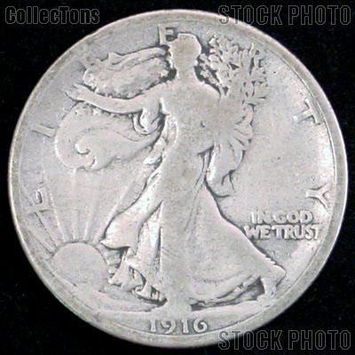 1916 Walking Liberty Silver Half Dollar Circulated Coin G 4 or Better