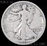 1917-D Walking Liberty Silver Half Dollar Reverse Mintmark Circulated Coin G 4 or Better