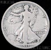 1917-S Walking Liberty Silver Half Dollar Reverse Mintmark Circulated Coin G 4 or Better