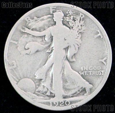 1920 Walking Liberty Silver Half Dollar Circulated Coin G 4 or Better