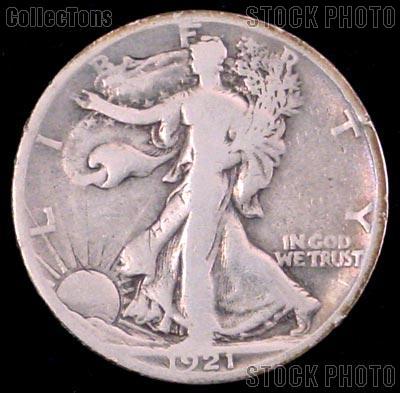 1921-D Walking Liberty Silver Half Dollar KEY DATE Circulated Coin G 4 or Better