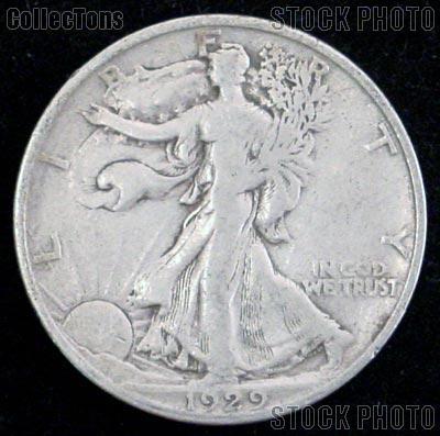 1929-D Walking Liberty Silver Half Dollar Circulated Coin G 4 or Better