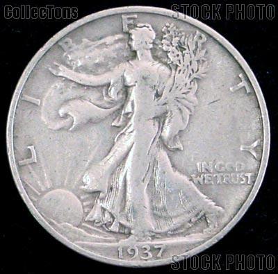 1937 Walking Liberty Silver Half Dollar Circulated Coin G 4 or Better