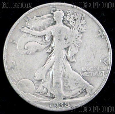 1938-D Walking Liberty Silver Half Dollar KEY DATE Circulated Coin G 4 or Better