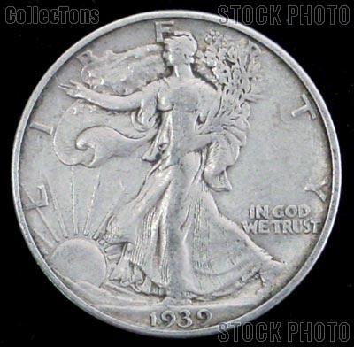 1939-D Walking Liberty Silver Half Dollar Circulated Coin G 4 or Better
